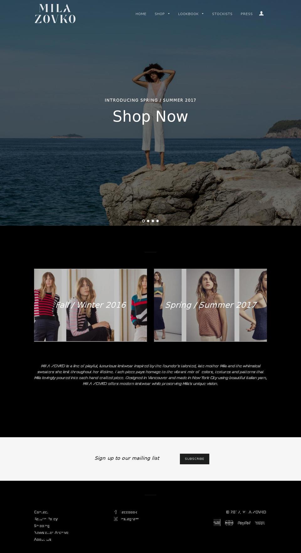 milazovko.com shopify website screenshot