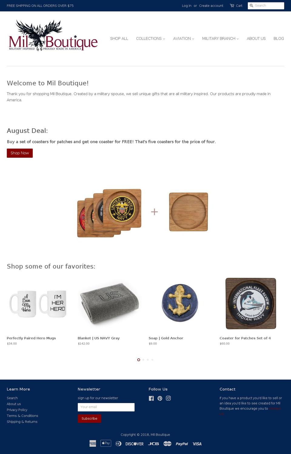 milboutique.com — Shopify storefront screenshot