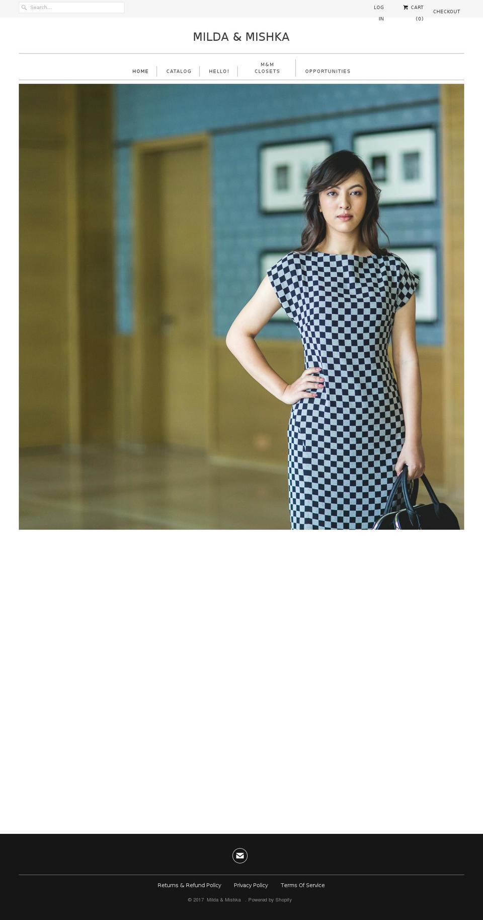 mildamishka.com shopify website screenshot