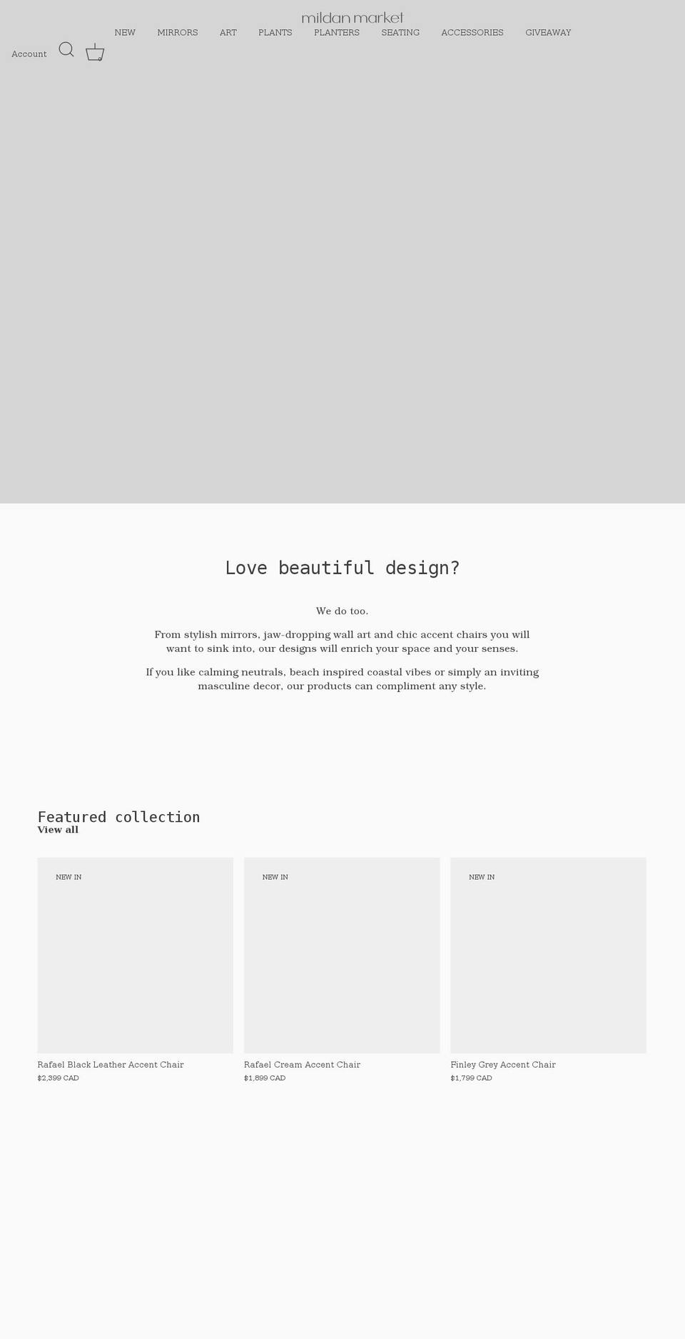 mildanmarket.com — Shopify storefront screenshot