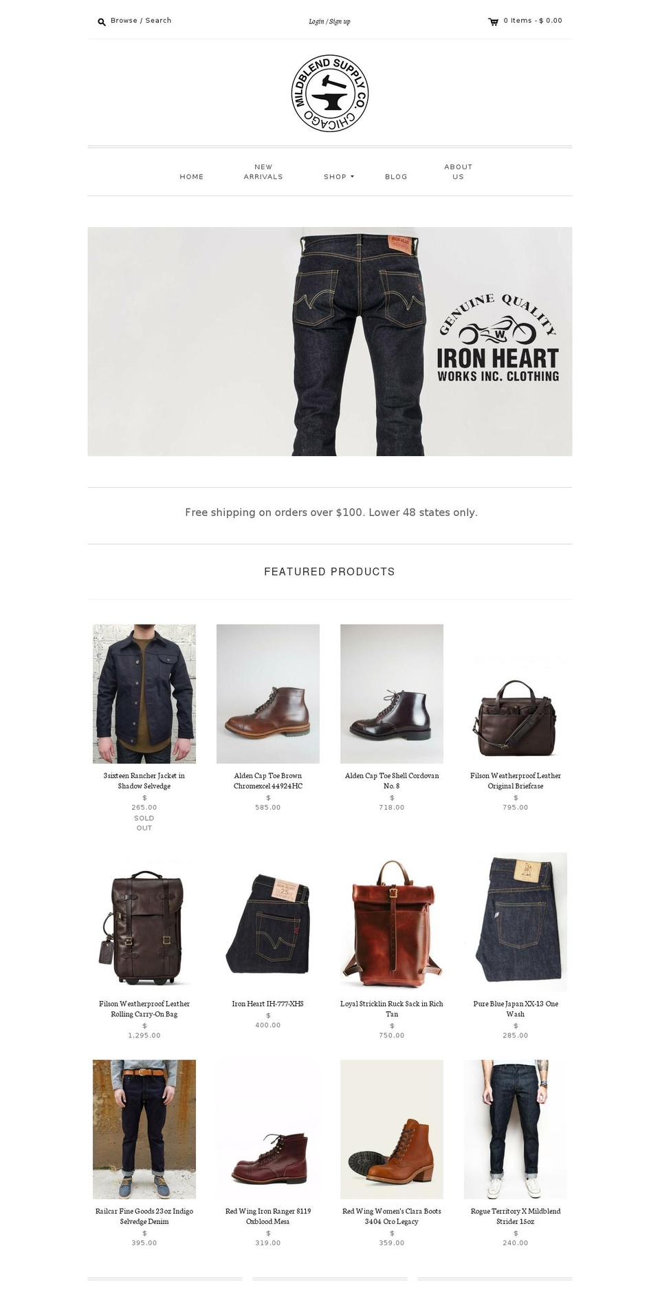 mildblendsupply.com shopify website screenshot