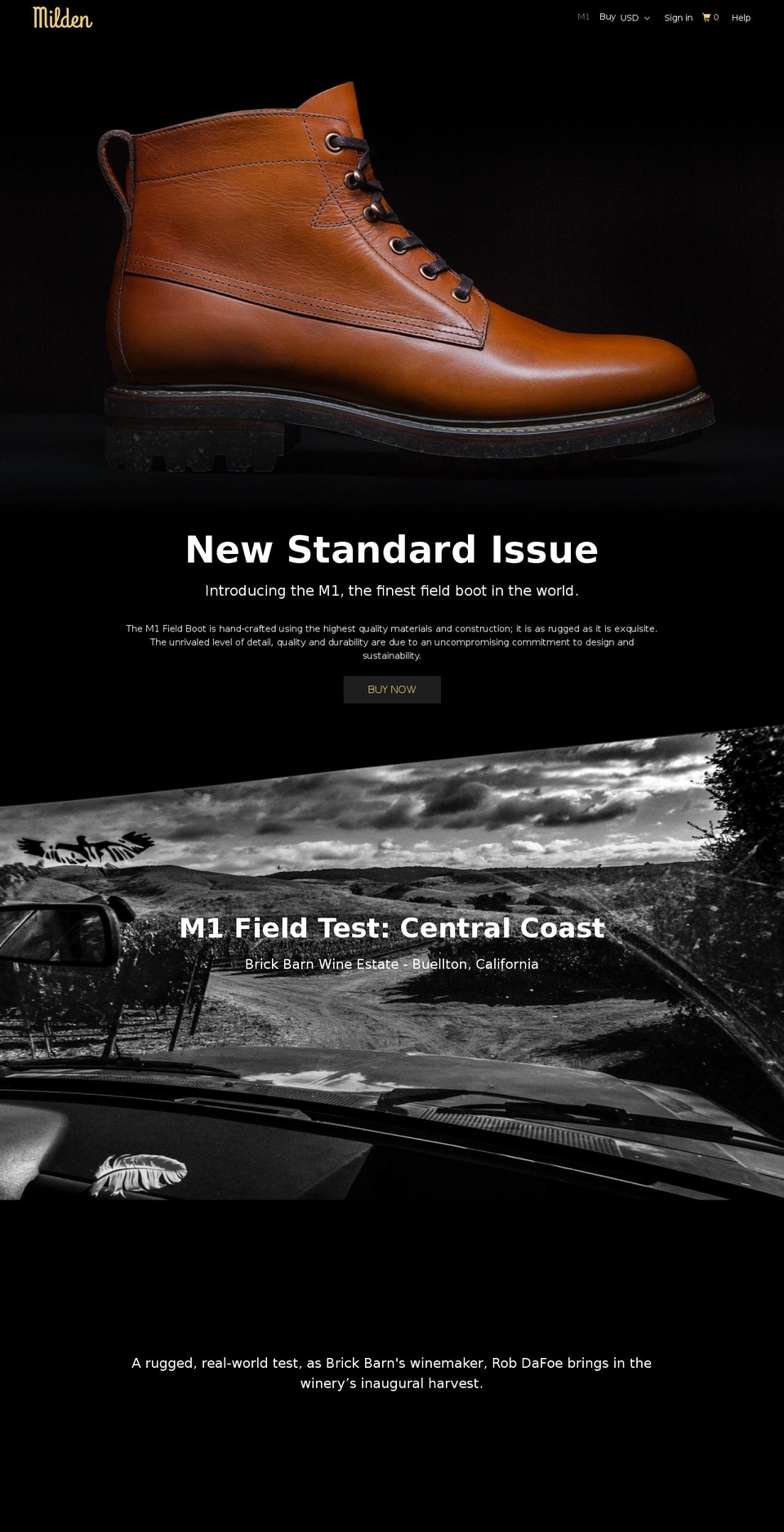 milden.com shopify website screenshot