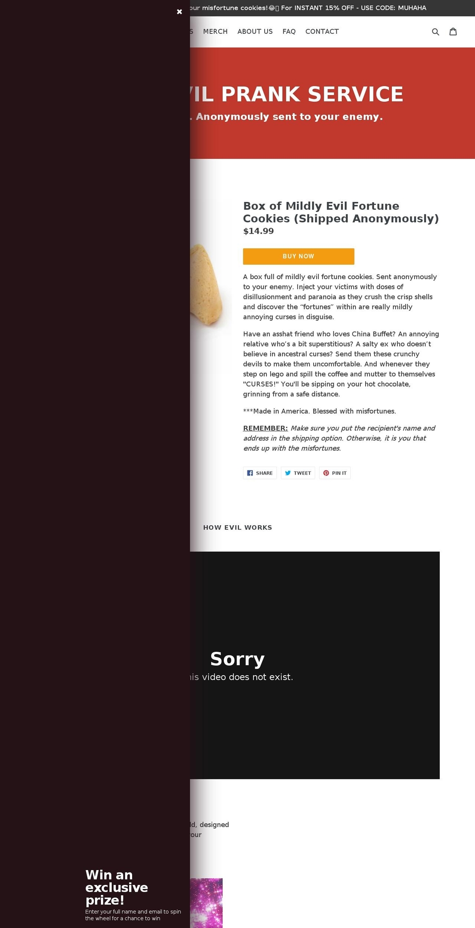 mildlyevilshop.com shopify website screenshot
