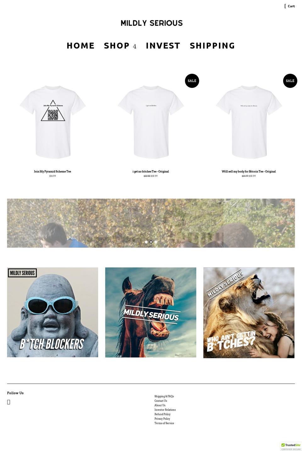 mildlyserious.com shopify website screenshot