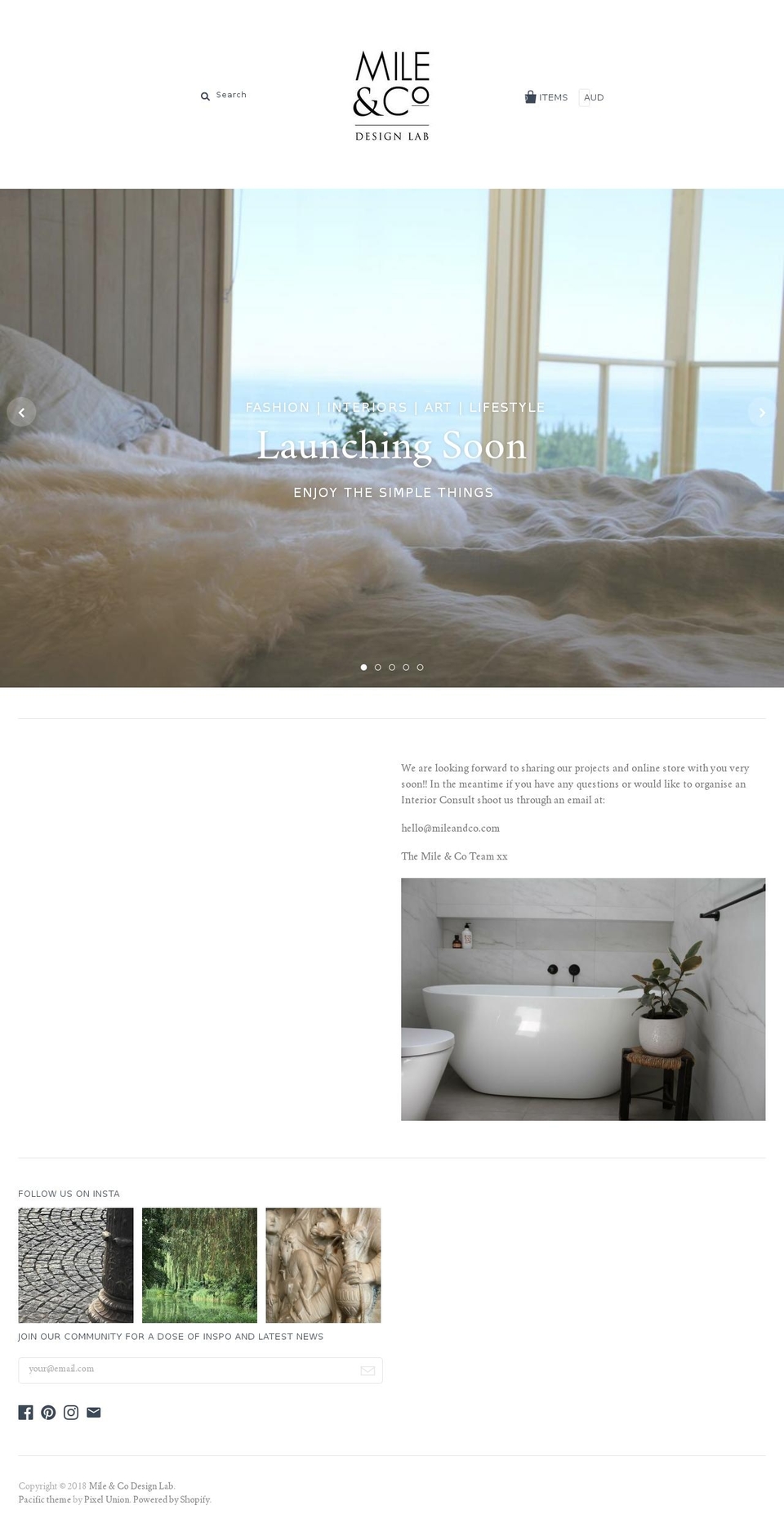 Landing Page Shopify theme site example mileandco.com