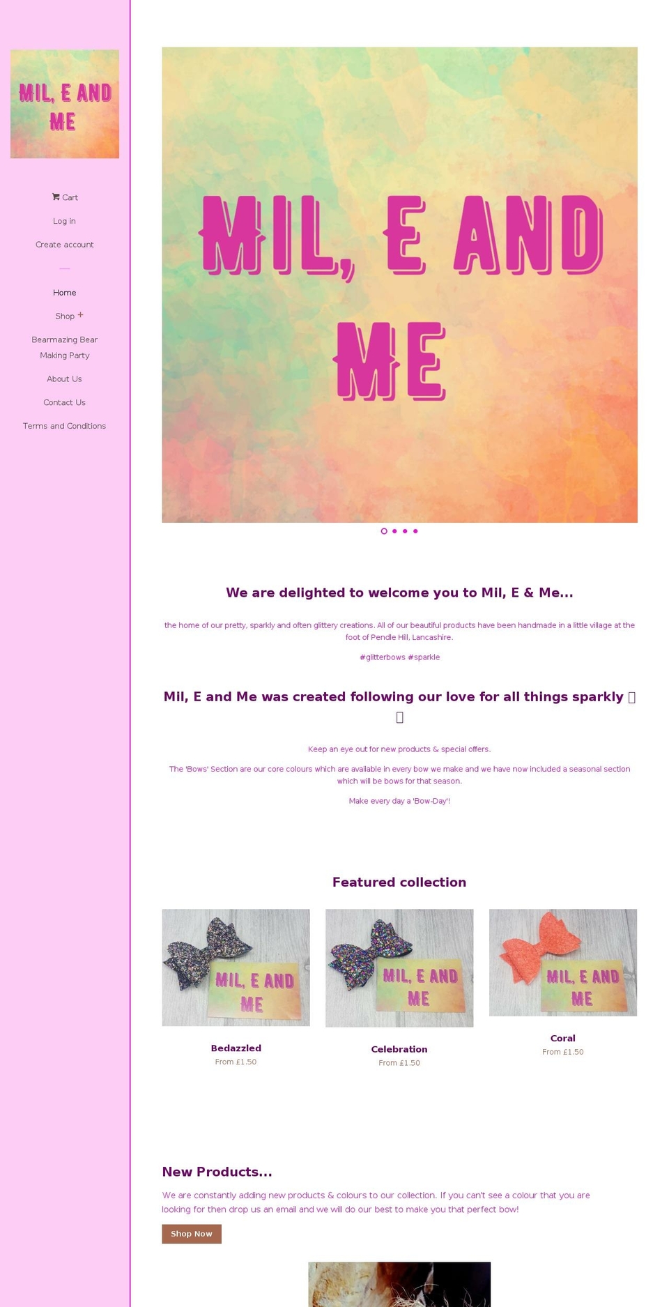 mileandme.com — Shopify storefront screenshot