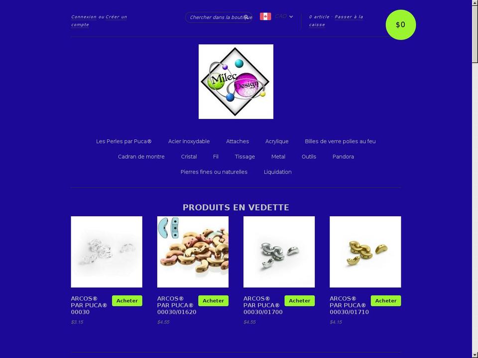 milecdesign.com shopify website screenshot