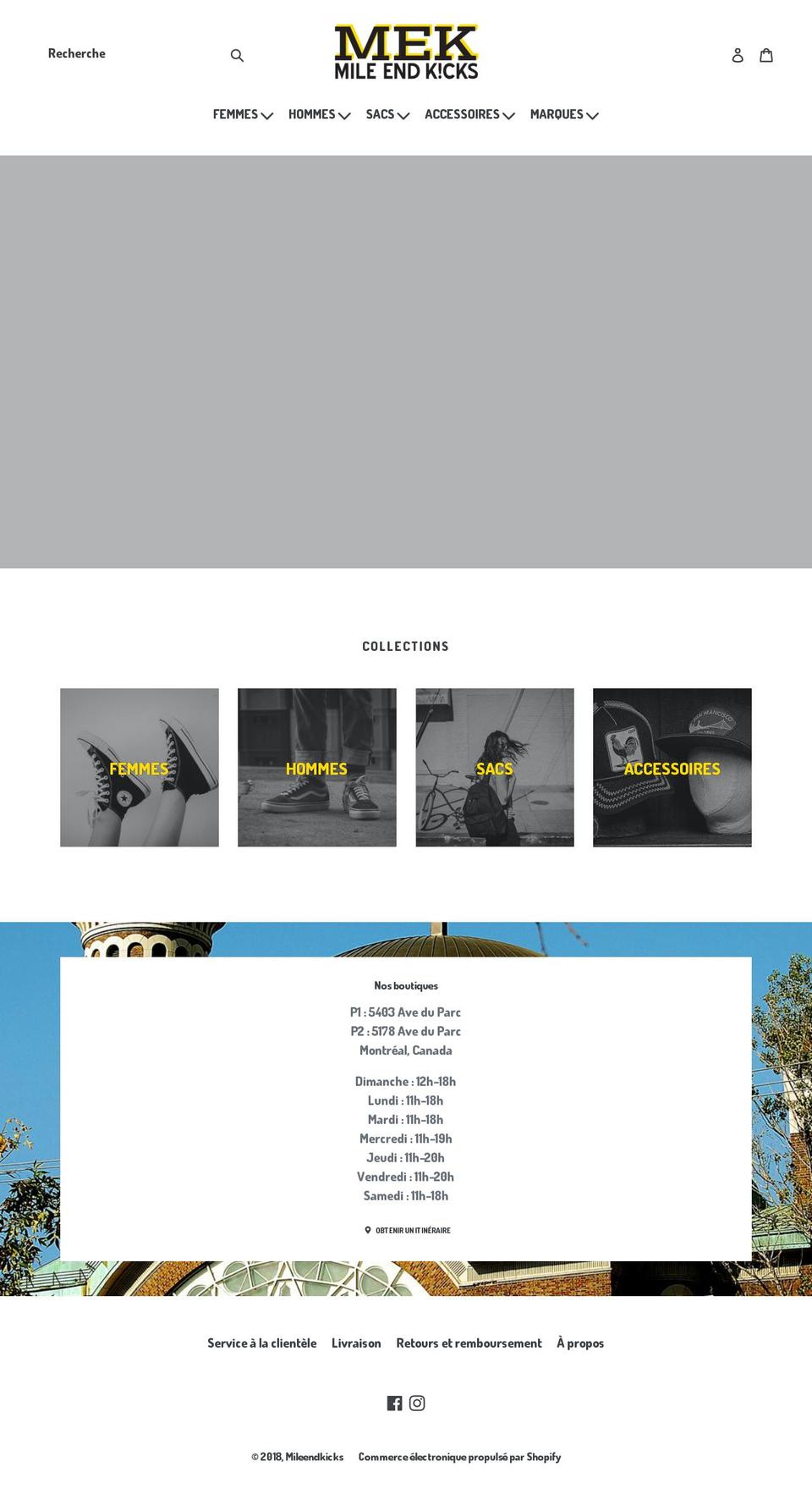 mileendkicks.ca shopify website screenshot