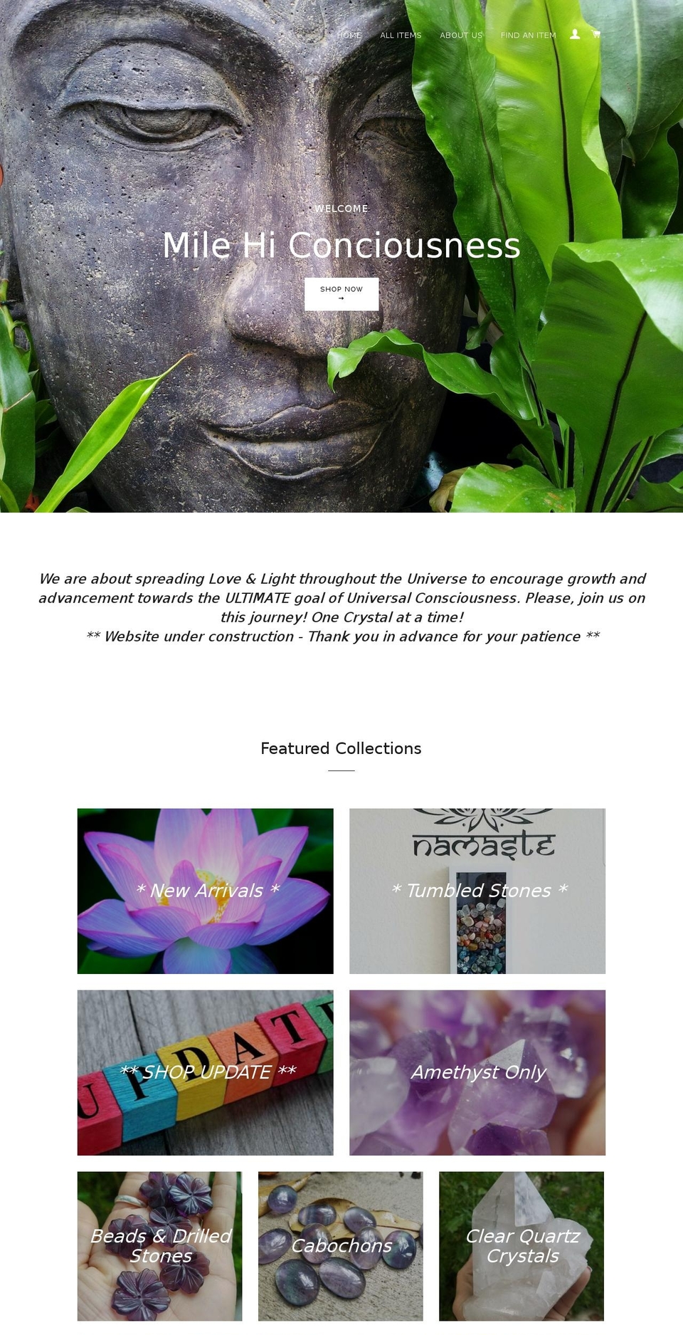 milehiconsciousness.myshopify.com shopify website screenshot