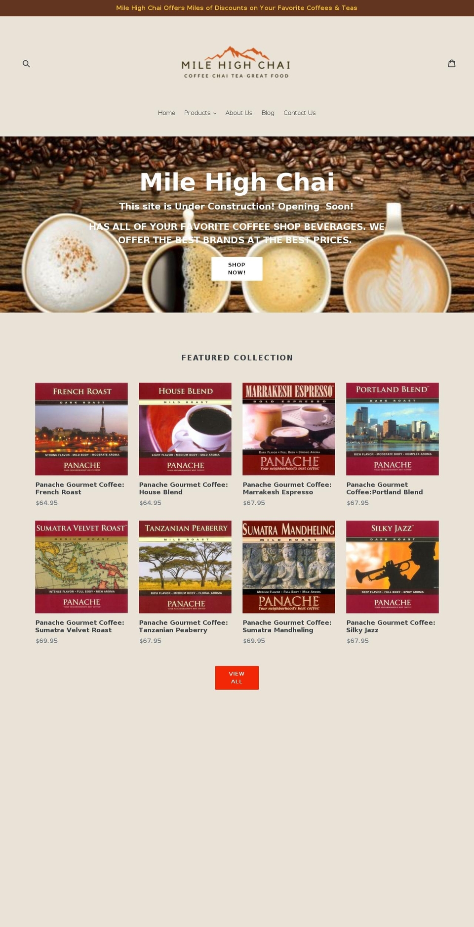 milehighchai.com — Shopify storefront screenshot