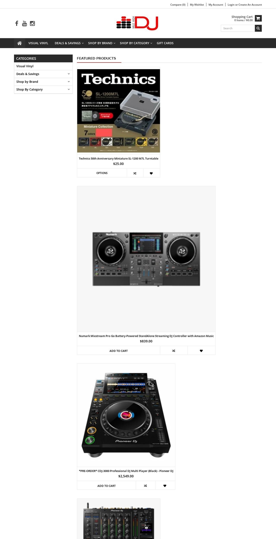 eric Shopify theme site example milehighdjsupplyonline.com