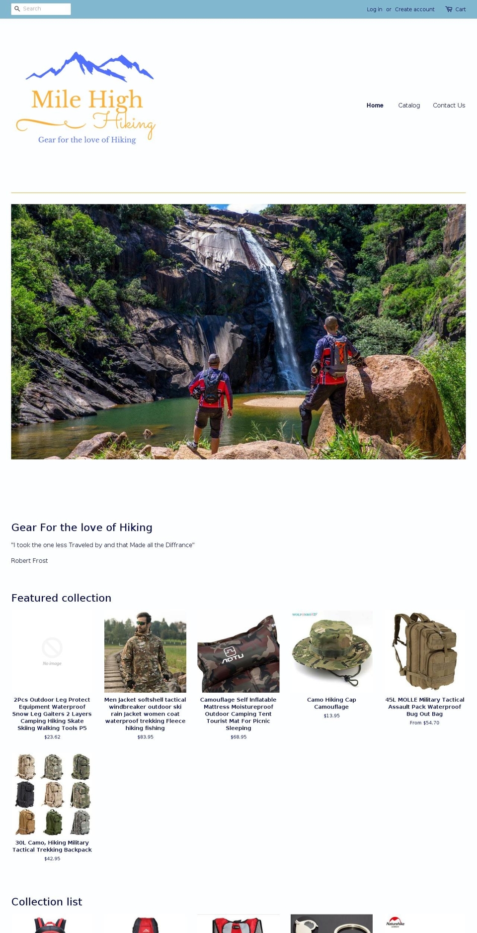 milehighhiking.com — Shopify storefront screenshot