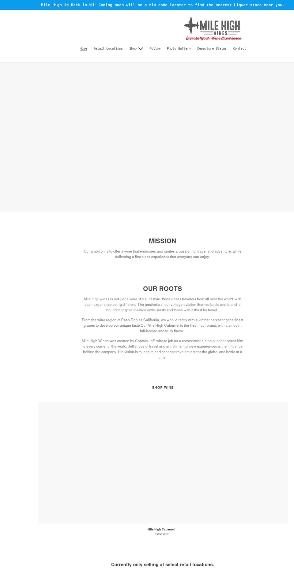 milehighwines.com shopify website screenshot