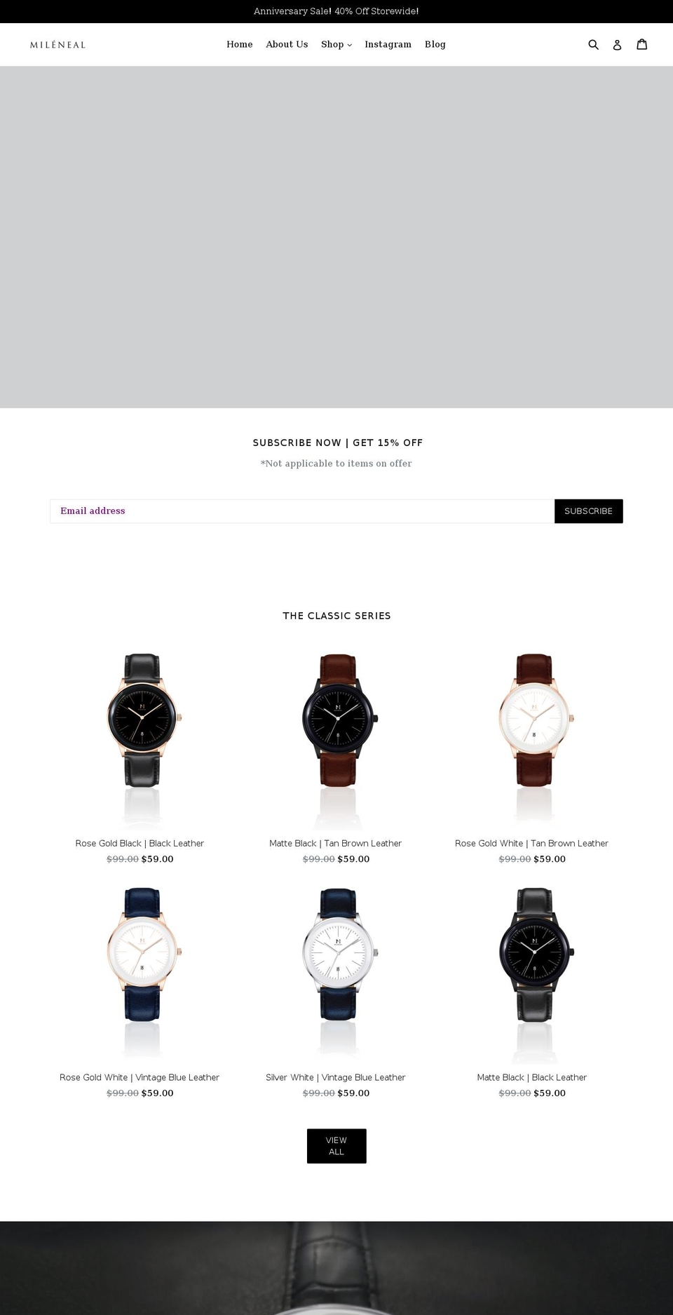 mileneal.com — Shopify storefront screenshot