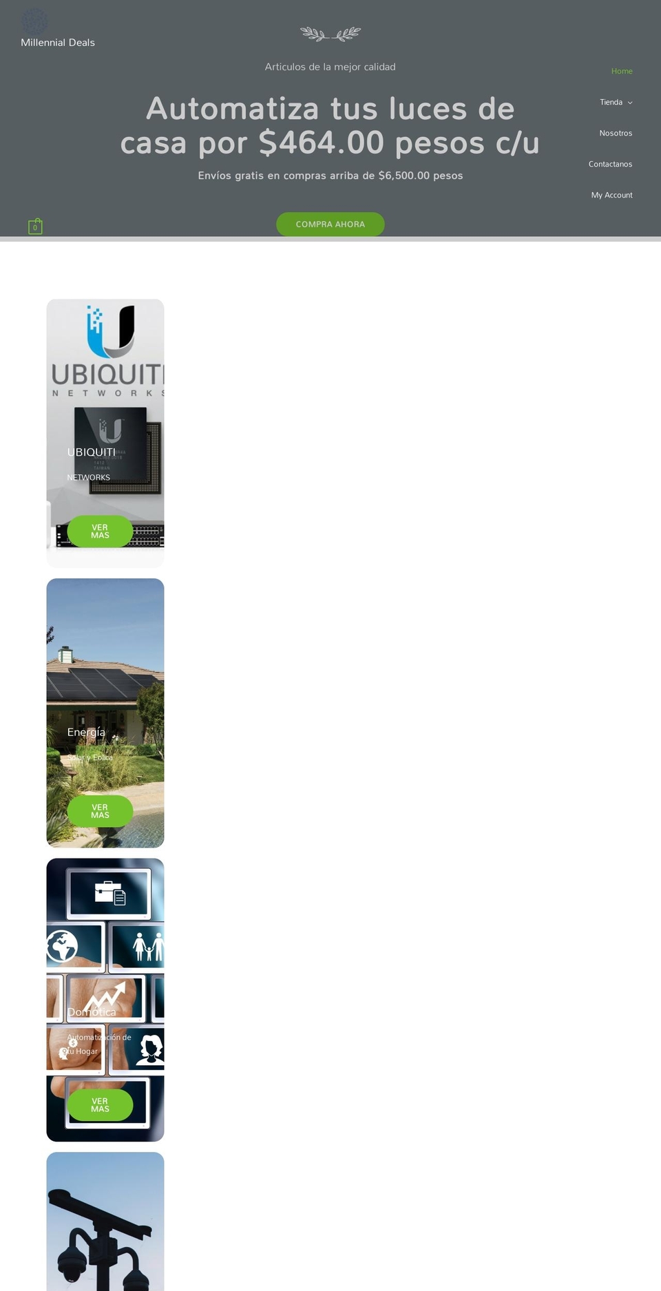 milenialdeals.com — Shopify storefront screenshot