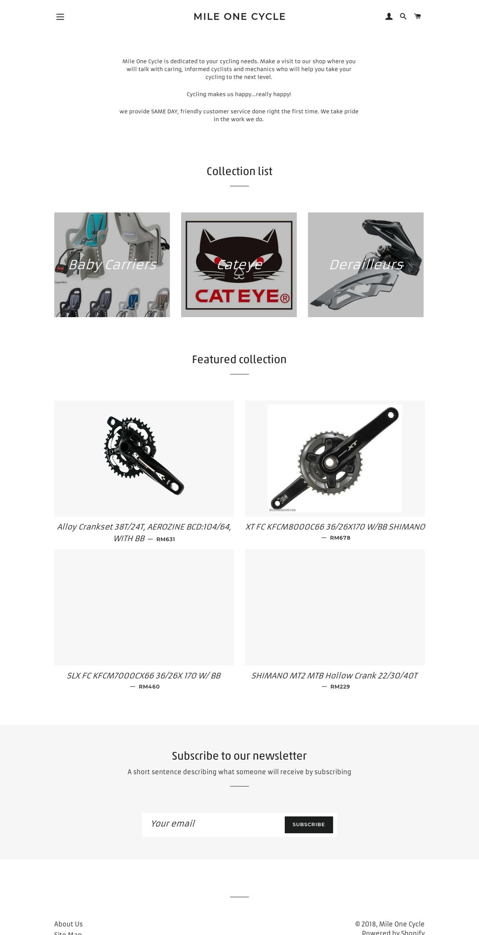 mileonecycle.com shopify website screenshot