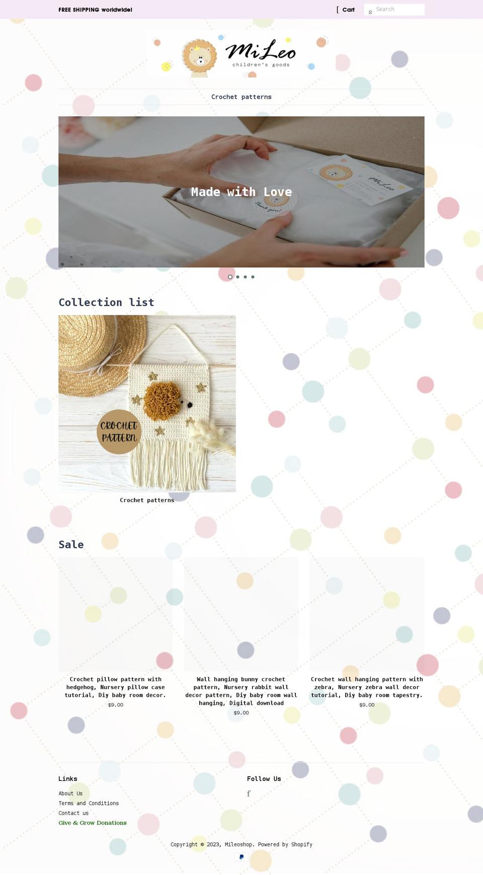 mileoshop.com shopify website screenshot