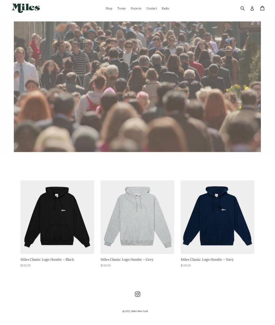 milesnewyork.com — Shopify storefront screenshot