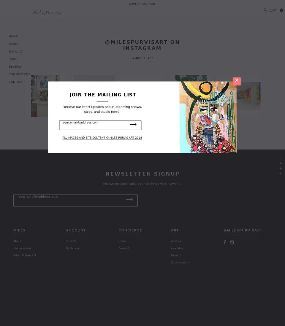milespurvis.com shopify website screenshot