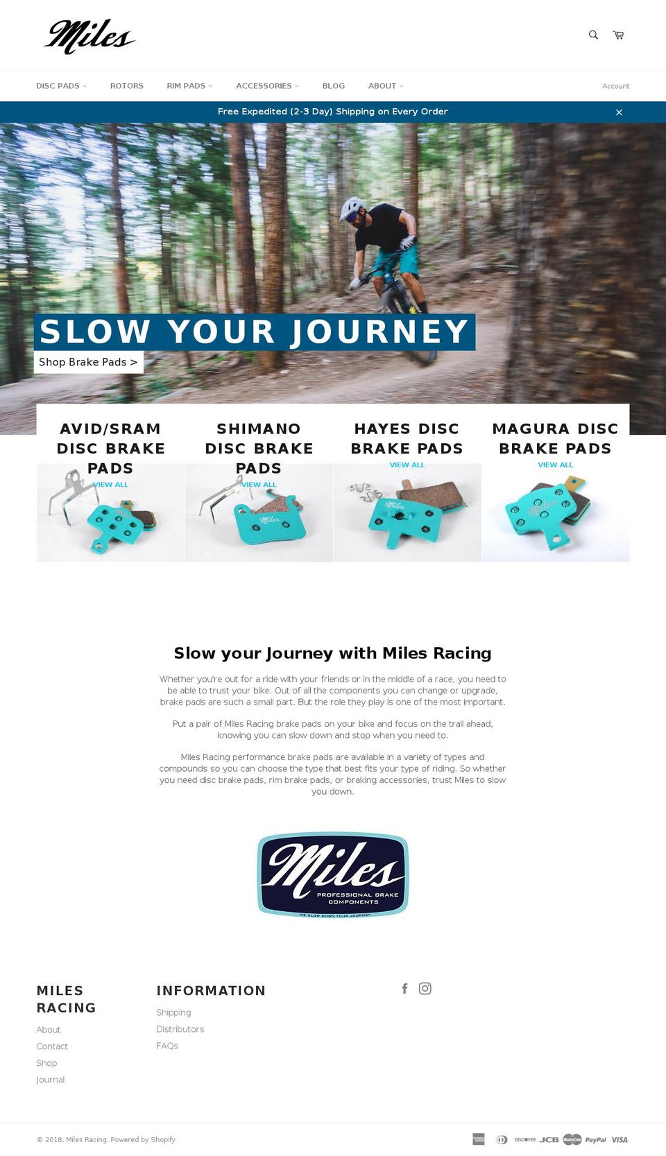 milesracing.us shopify website screenshot