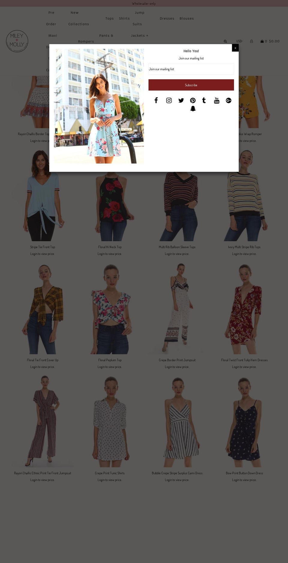mileyandmollyla.com — Shopify storefront screenshot