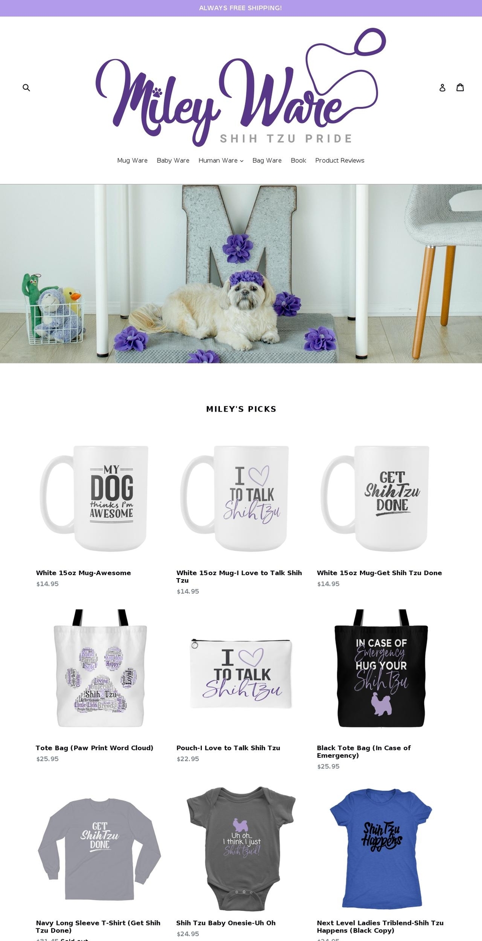 mileywear.com — Shopify storefront screenshot