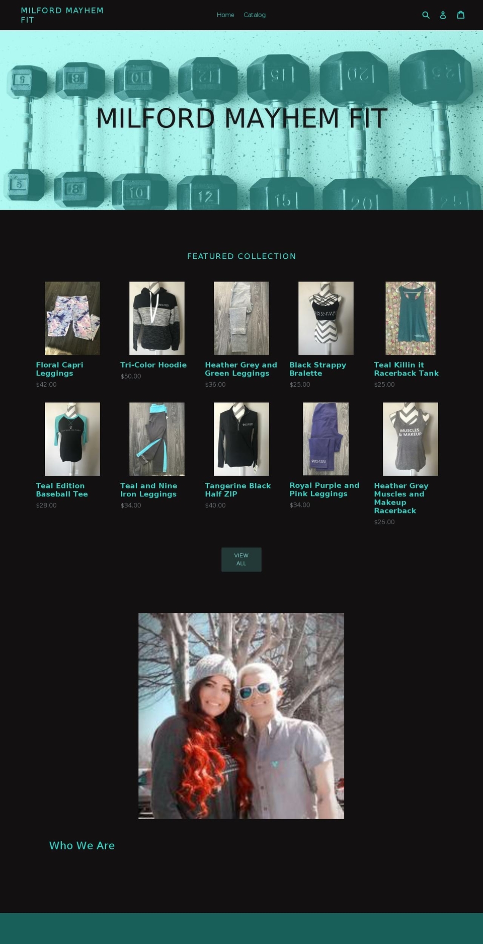 milfordmayhemfit.com shopify website screenshot