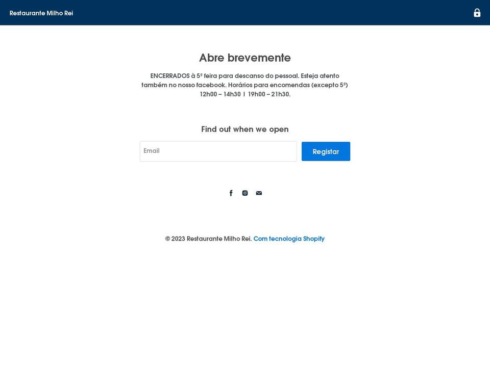 milhorei.com shopify website screenshot