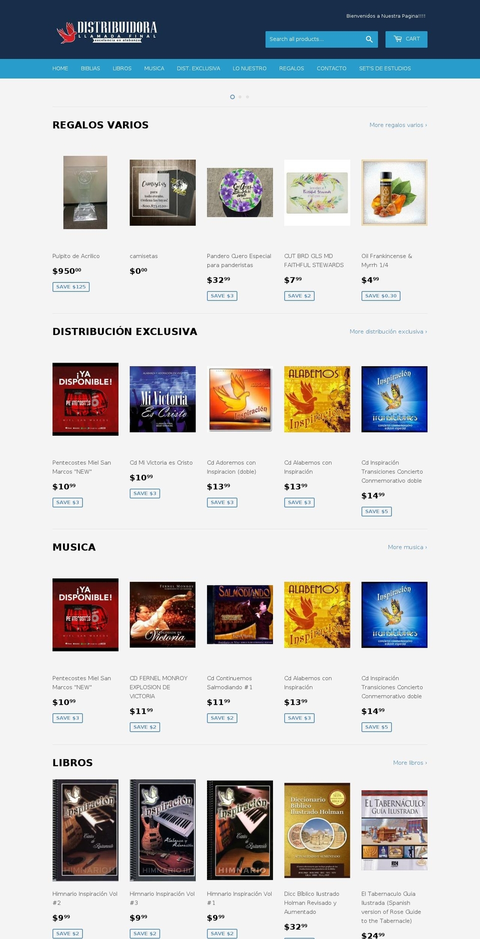 milibreriacristiana.com — Shopify storefront screenshot