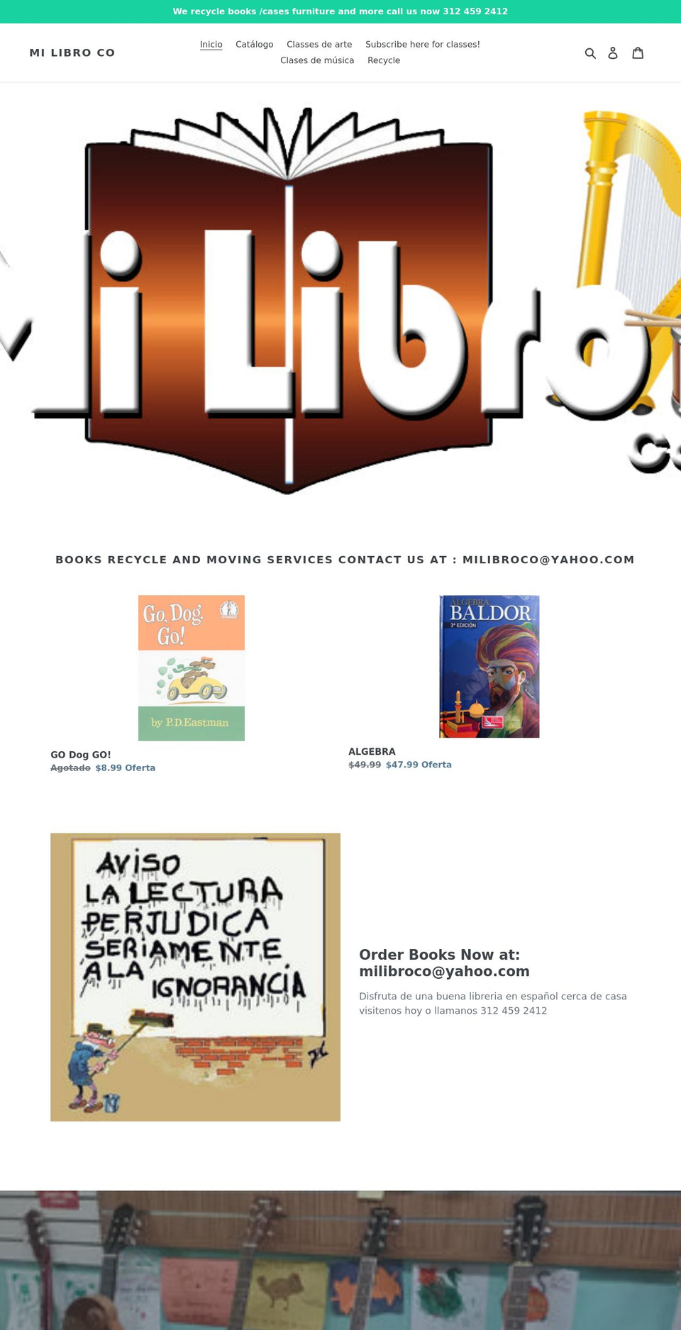 milibroweb.com shopify website screenshot