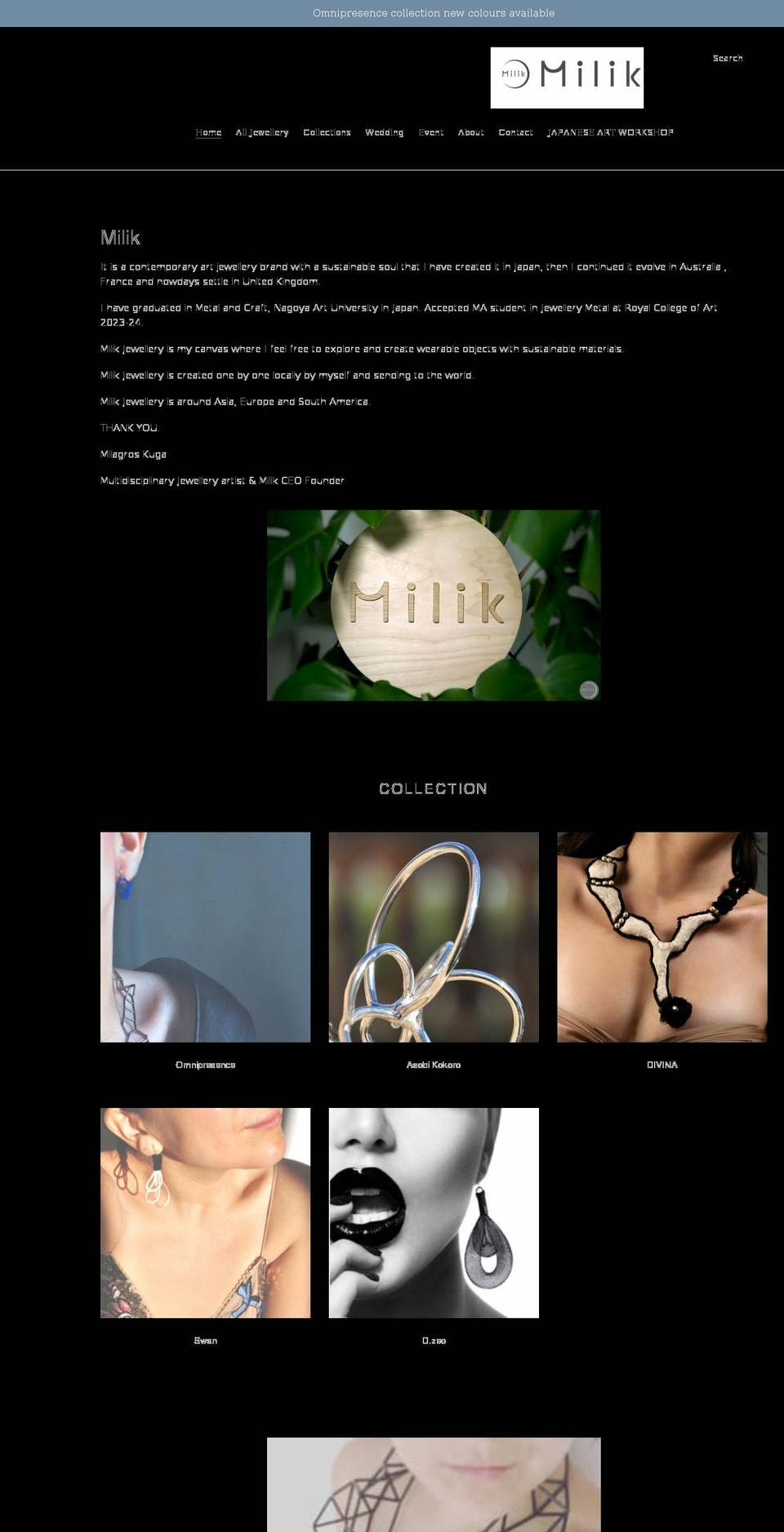 milik.co.uk shopify website screenshot