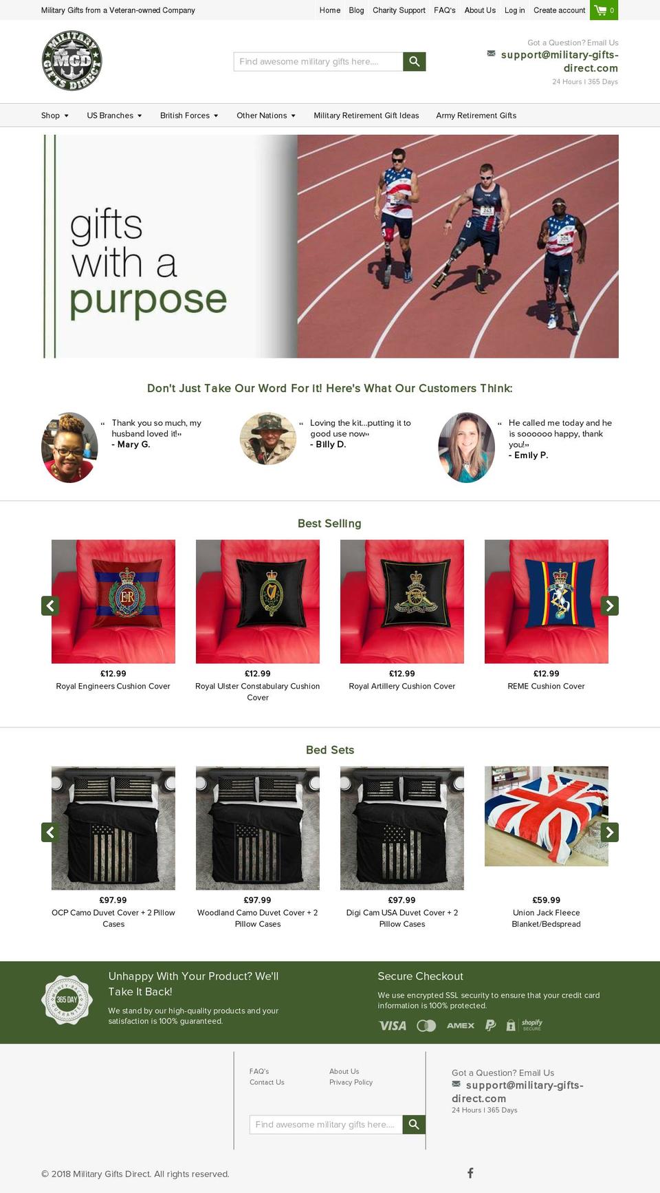 military-gifts-direct.com shopify website screenshot