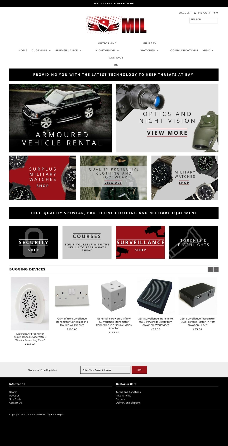 BELLE DIGITAL Shopify theme site example military-industries.com