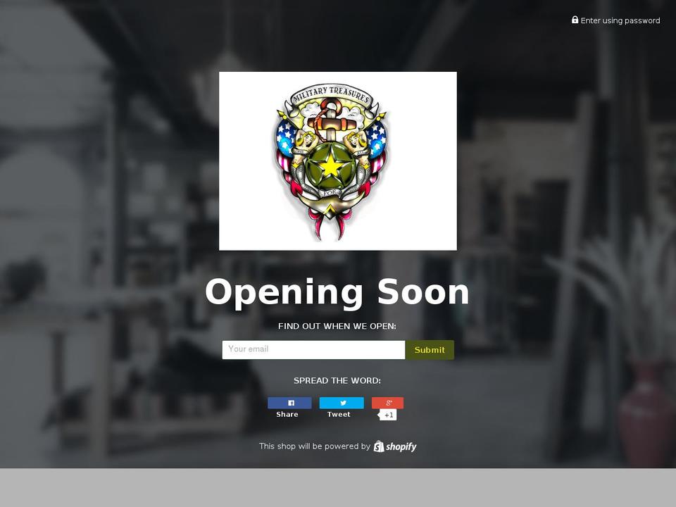 military-treasures.com shopify website screenshot