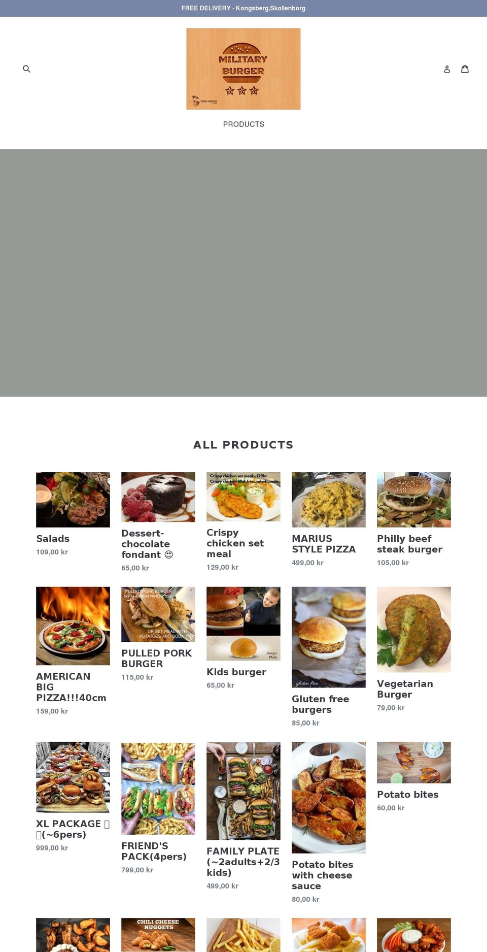 militaryburger.store shopify website screenshot