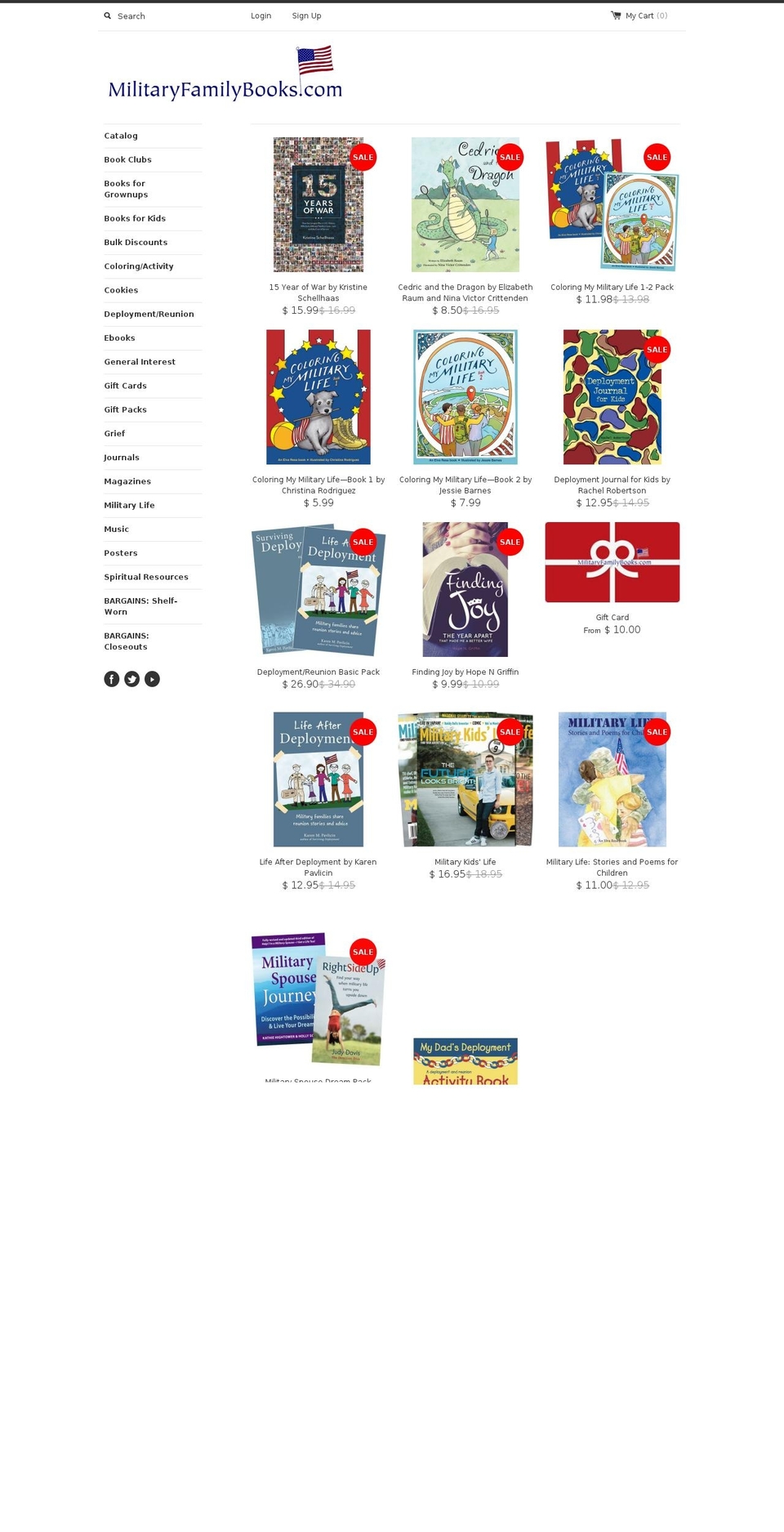 militaryfamilybooks.com shopify website screenshot