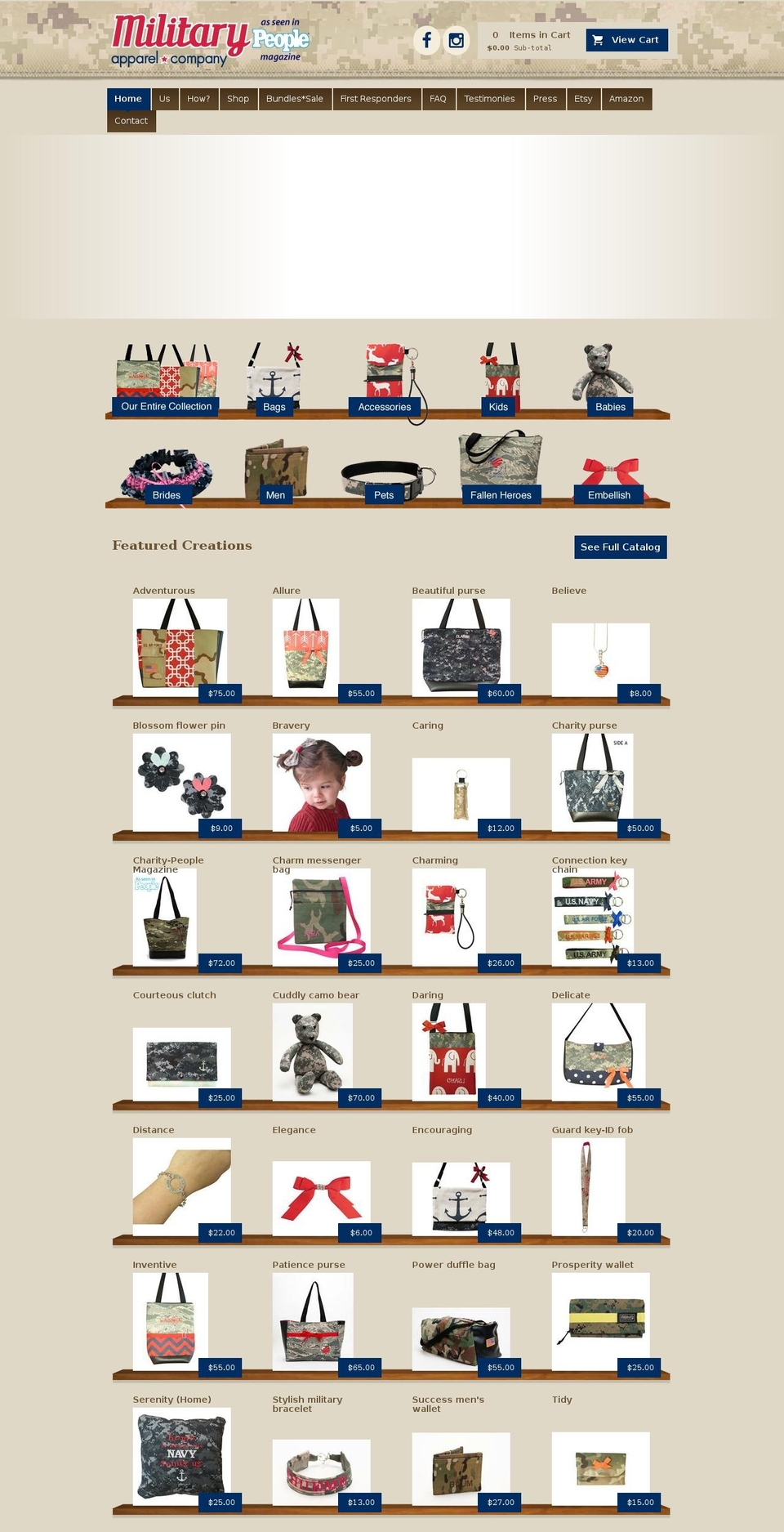 broadway Shopify theme site example militaryhandbag.com