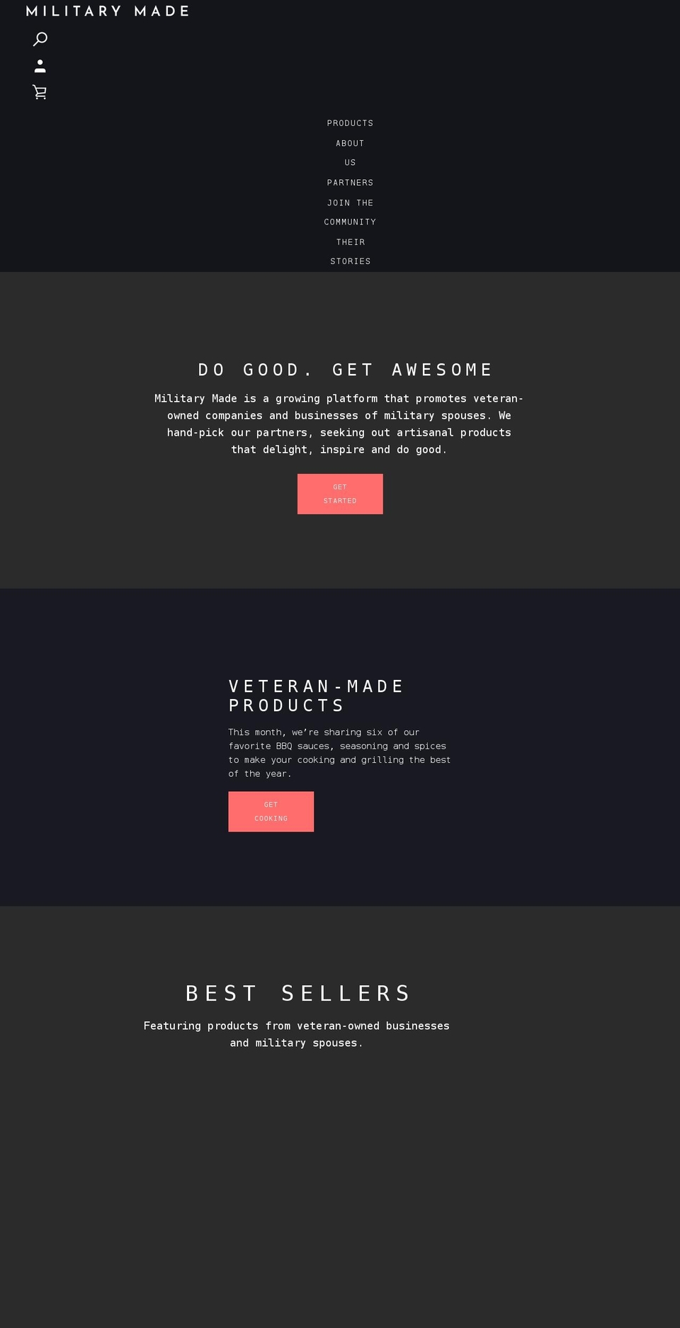 militarymade.com shopify website screenshot