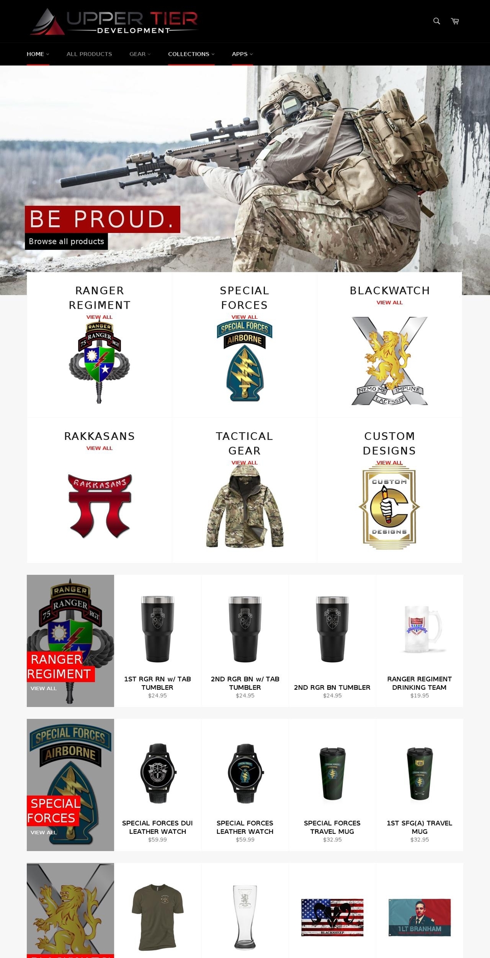 militaryshaver.com — Shopify storefront screenshot