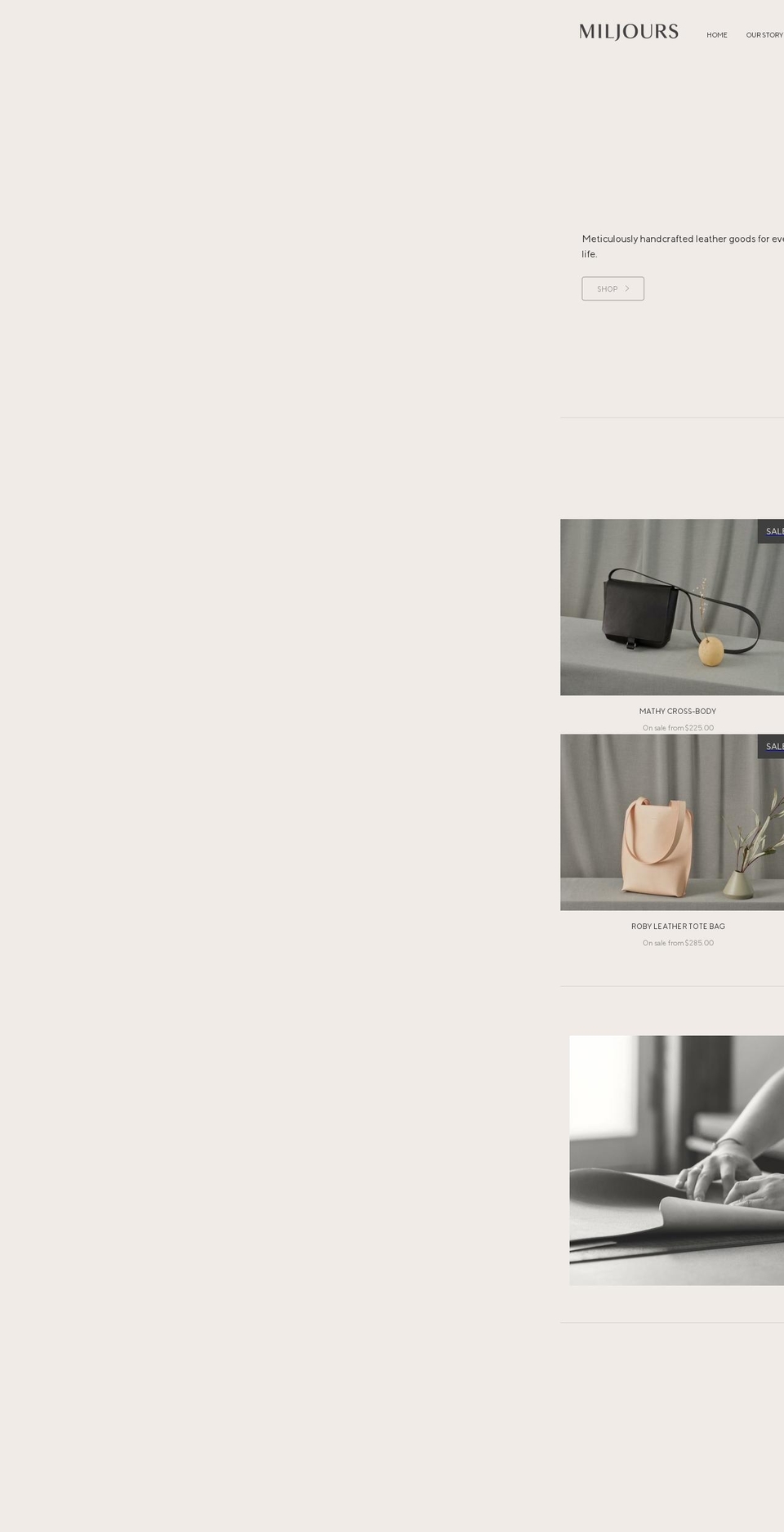 miljours.studio shopify website screenshot