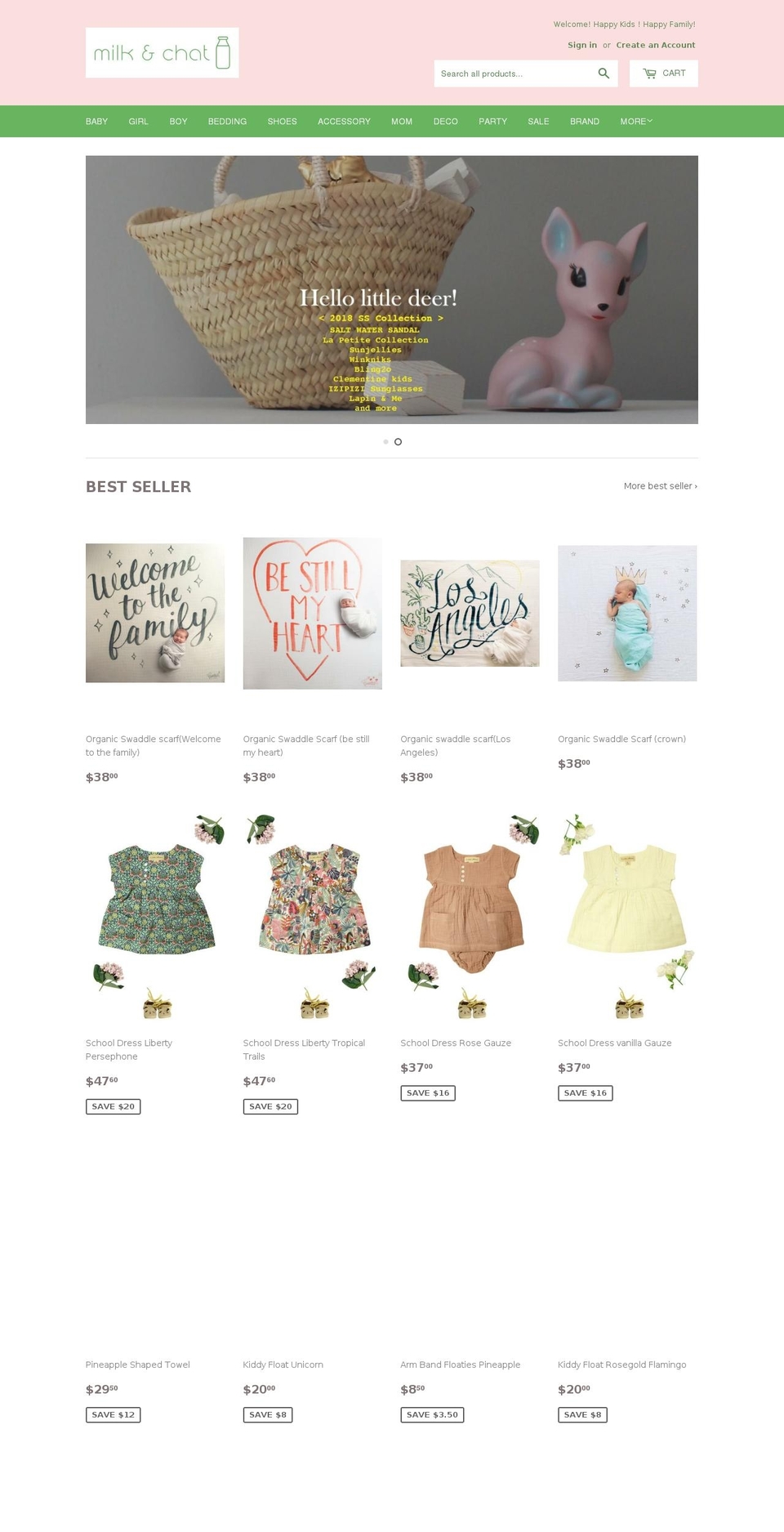 milkandchat.com shopify website screenshot