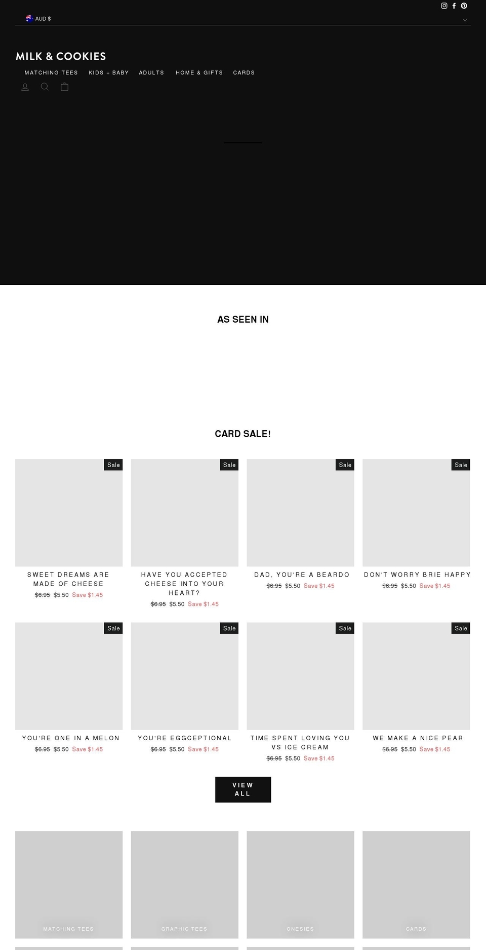 milkandcookies.com.au shopify website screenshot
