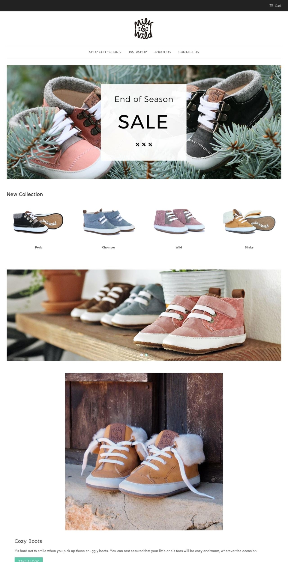 milkandwild.com — Shopify storefront screenshot