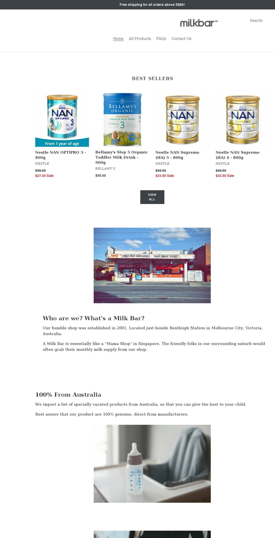 milkbar.sg shopify website screenshot