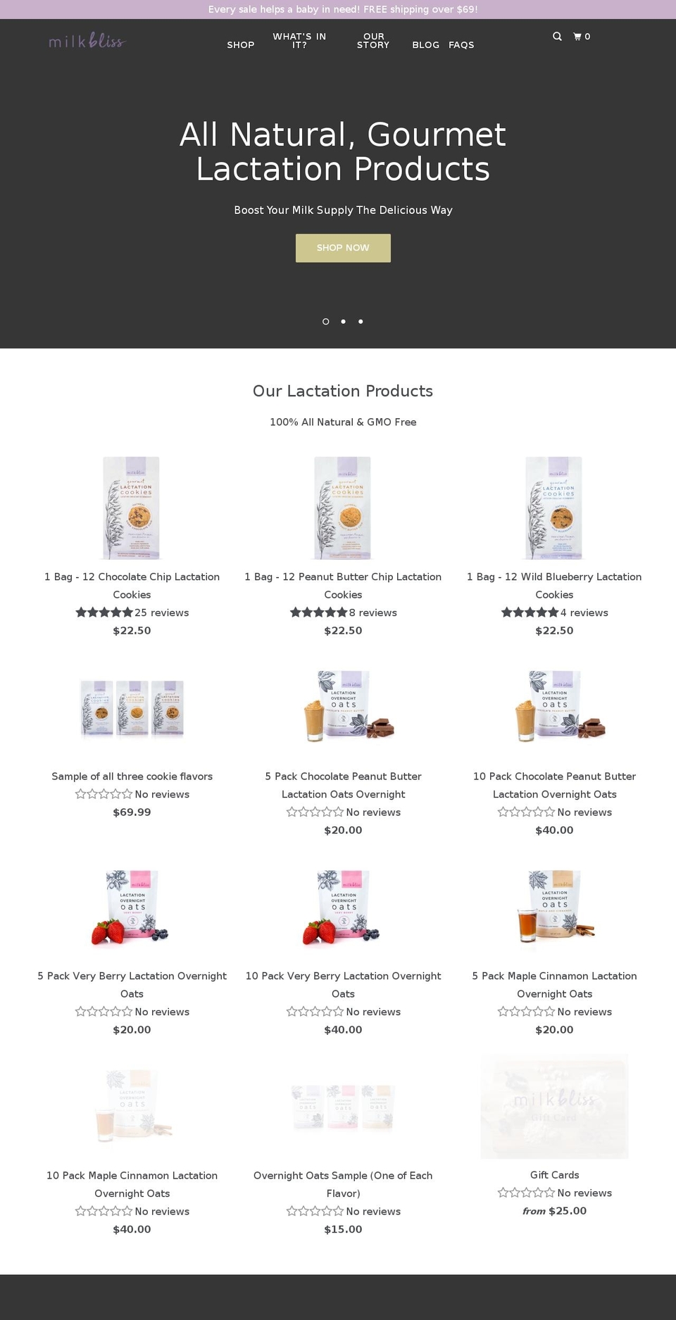 milkbliss.com shopify website screenshot