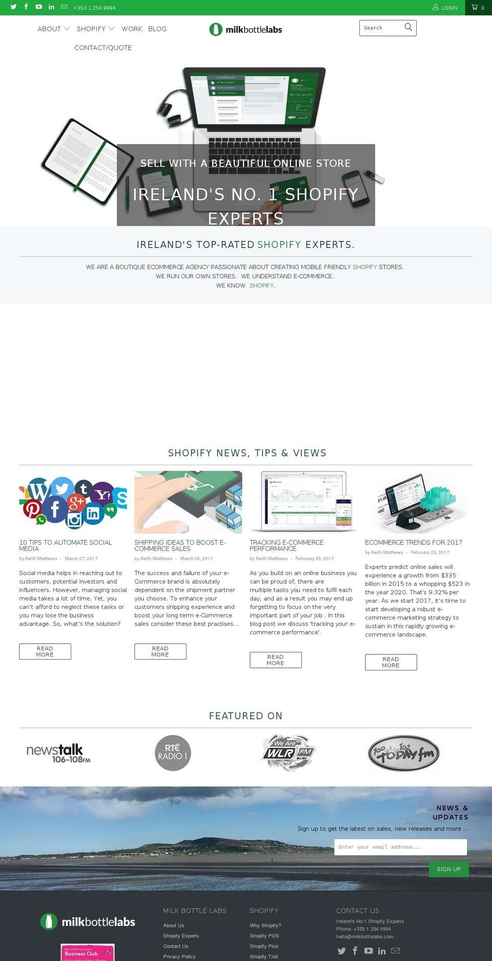 milkbottlelabs.com shopify website screenshot