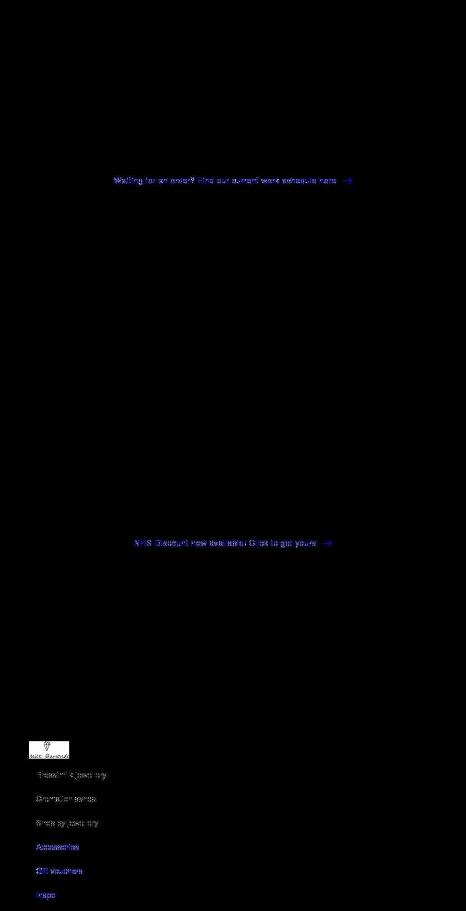 milkdiamonds.co.uk shopify website screenshot