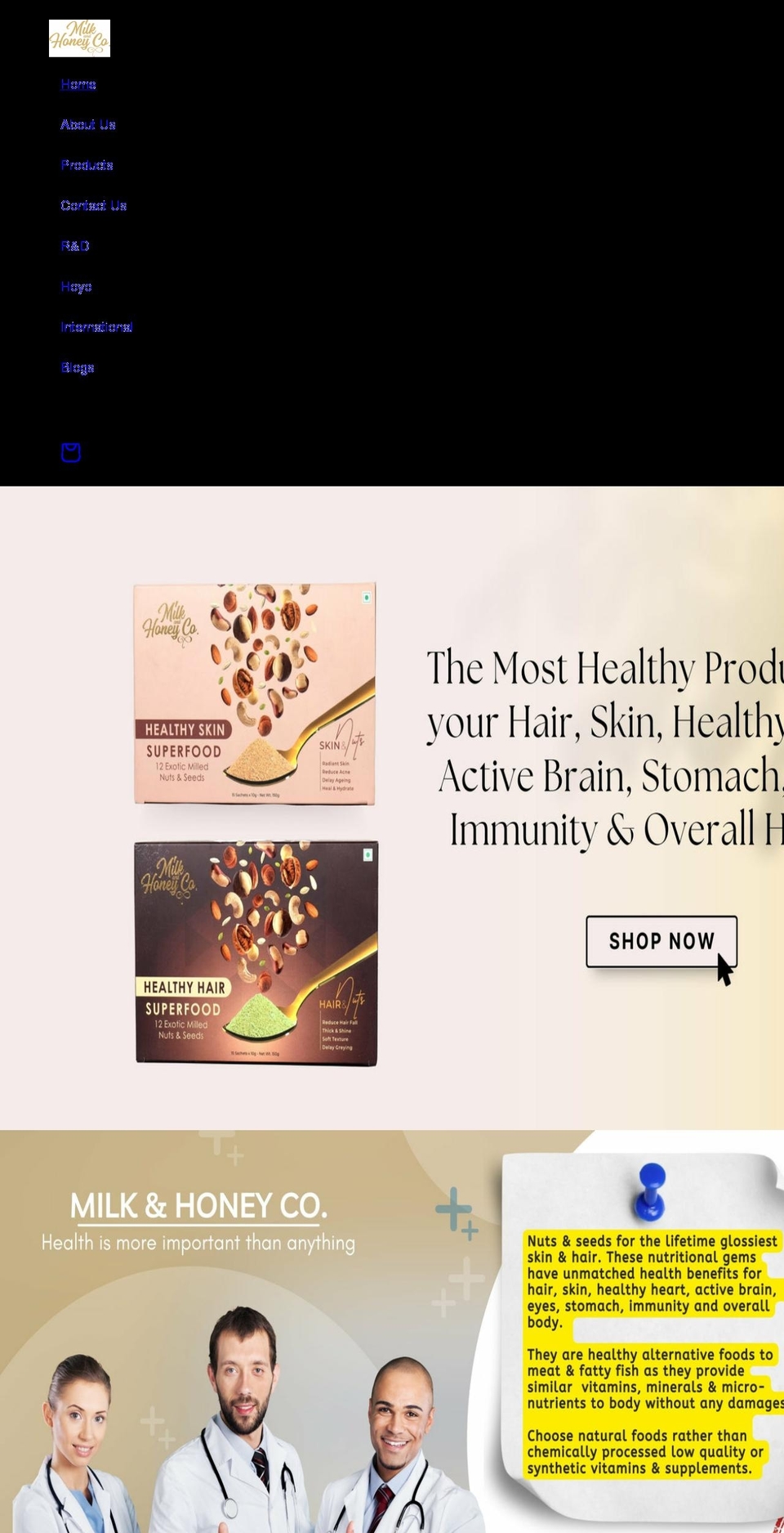 milkhoneyco.com shopify website screenshot