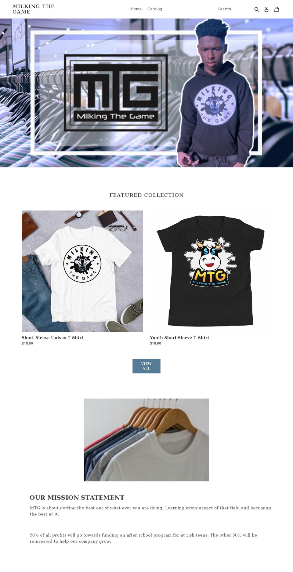 milkingthegame.com shopify website screenshot