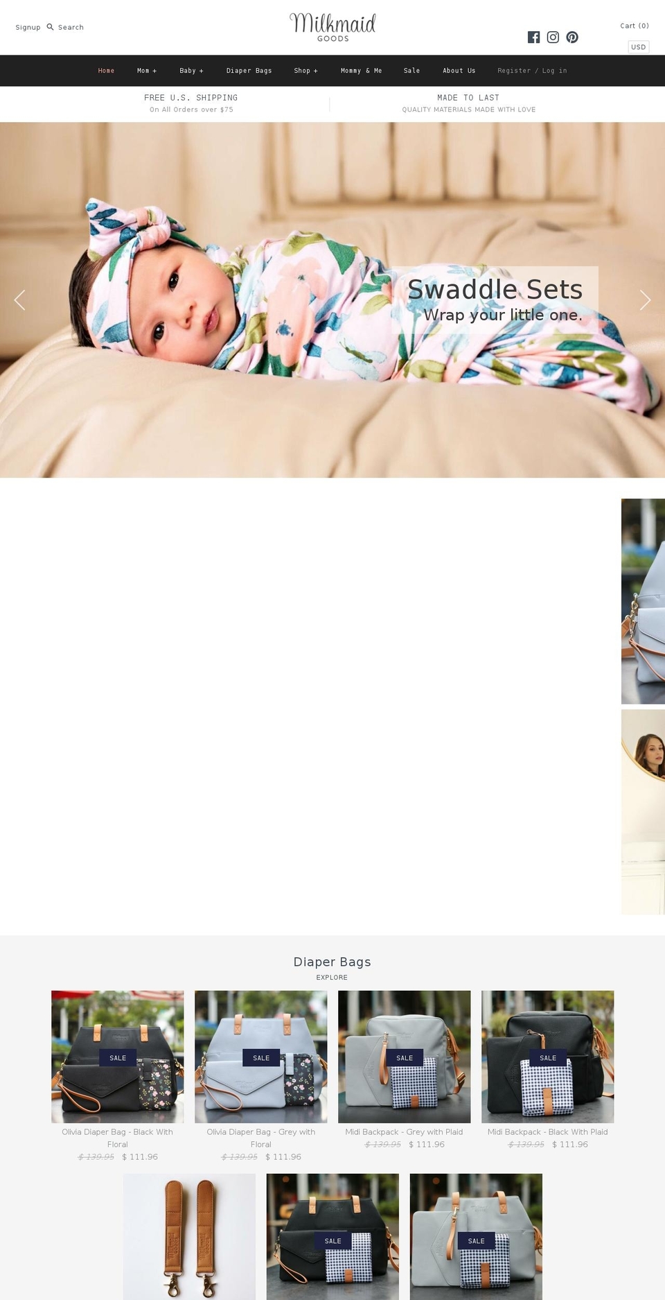 milkmaidgoods.com shopify website screenshot